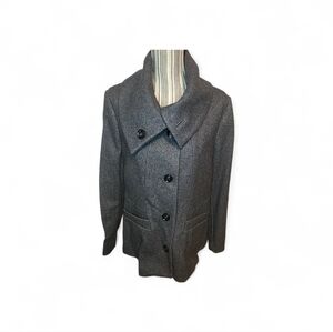 H&M Women's Gray Button Down Coat Size 14